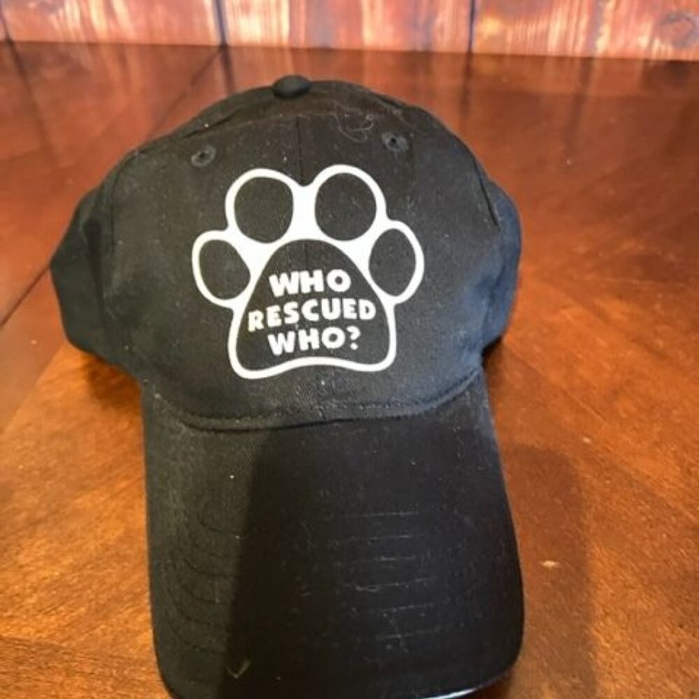 "Who Rescued Who?" Black Baseball Cap By TheAlabamaGirl